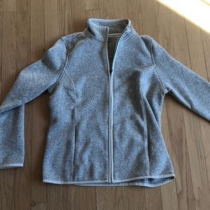 Warm gray light zip up sweatshirt